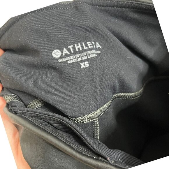 Athleta All Over Gleam Tight Vegan Leather Cropped Pants Black Women’s Size XS - Picture 11 of 14